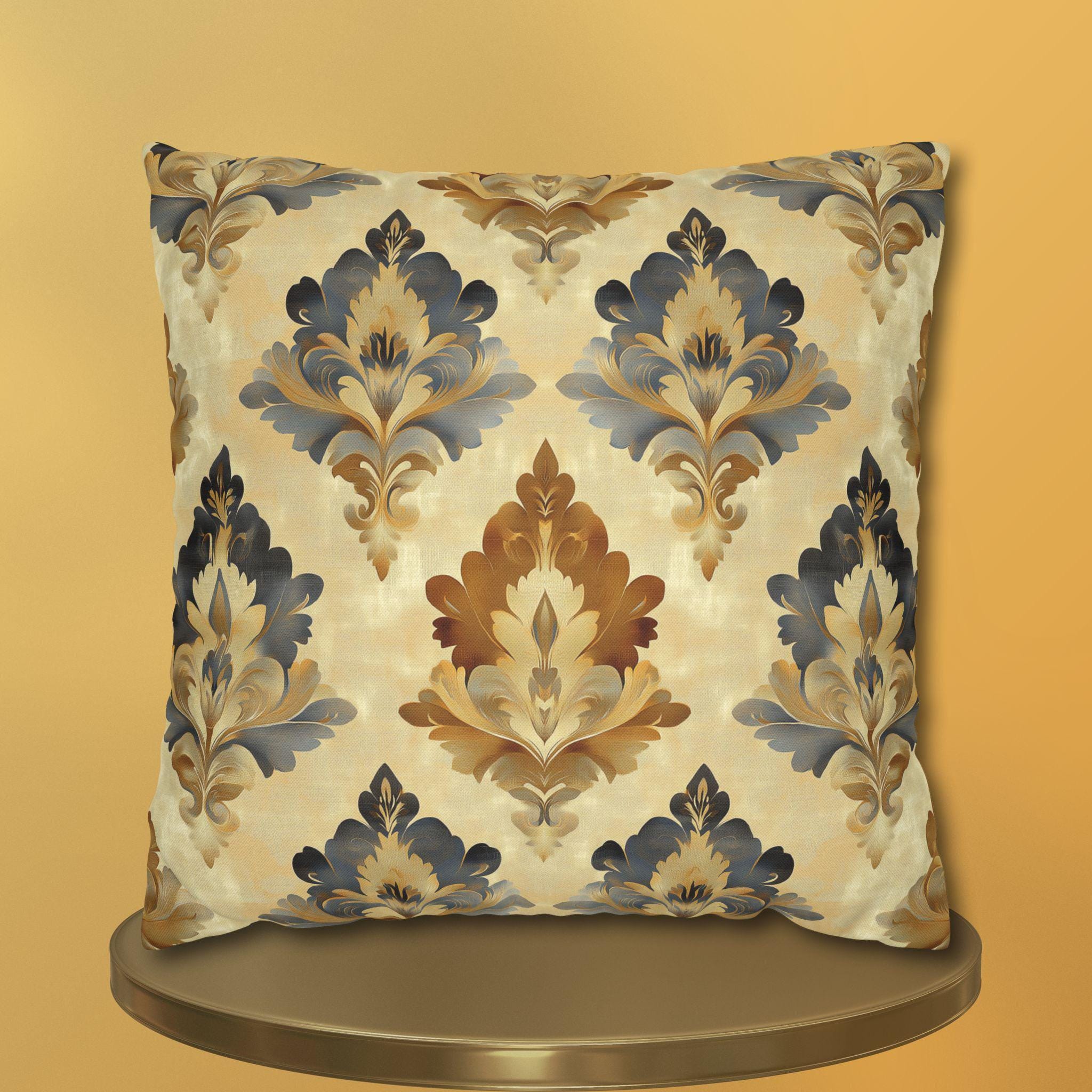 French Farmhouse Damask Pillow Cover: Elegant Home Decor