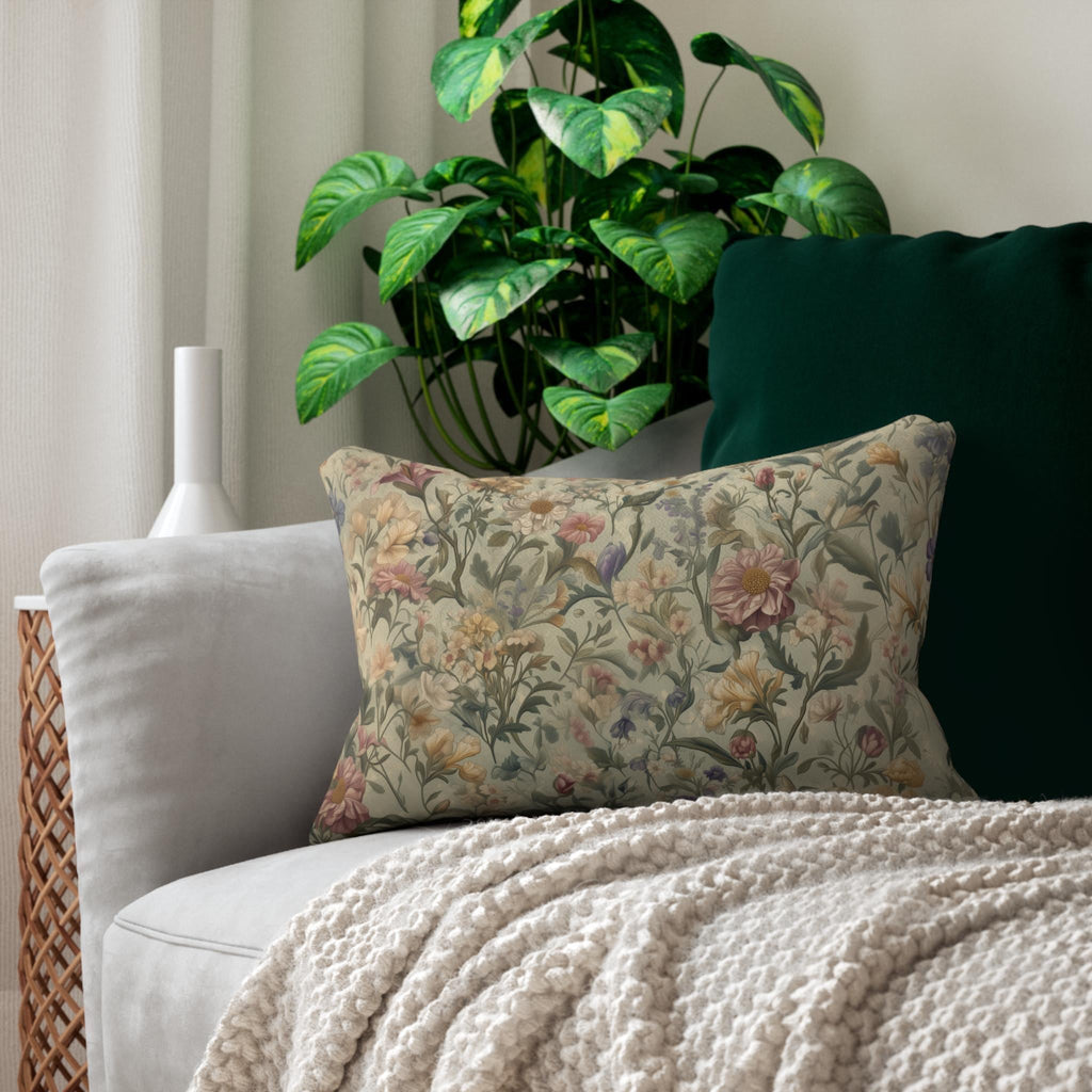 William Morris Inspired Botanical Tapestry Lumbar Pillow: Vintage Style Arts & Crafts Floral