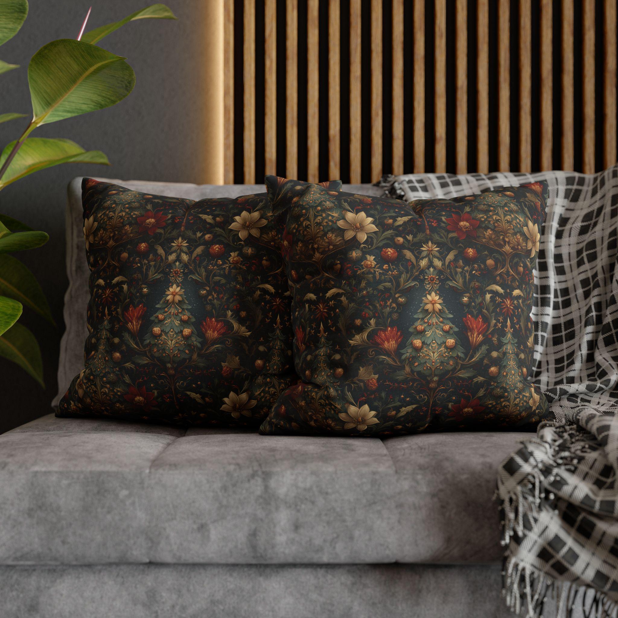 William Morris Christmas Pillow Cover: Vintage Style Floral Holiday Decor