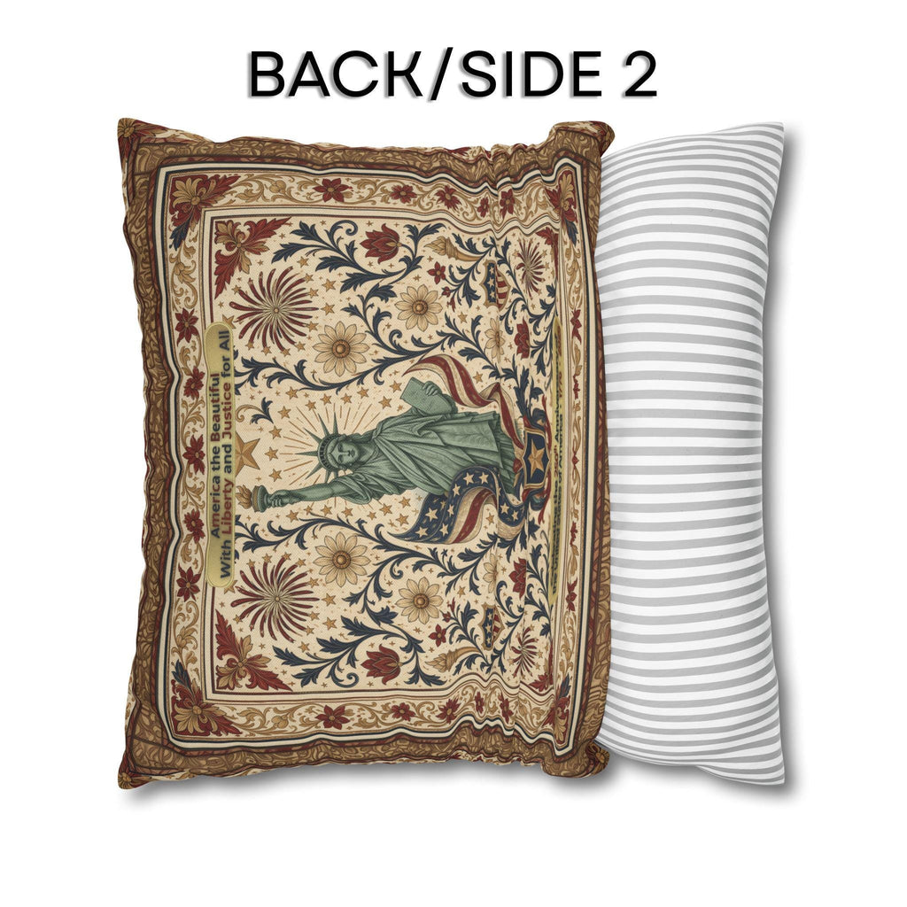 Patriotic Statue of Liberty Pillow Cover: Americana Heritage Design