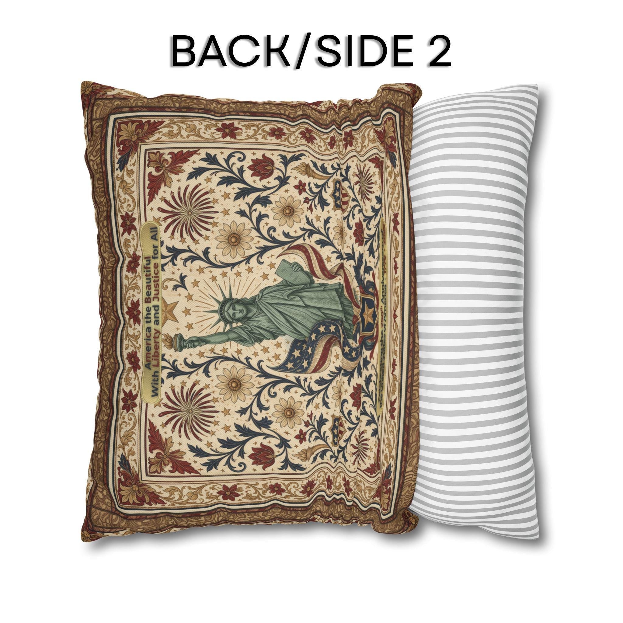 Patriotic Statue of Liberty Pillow Cover: Americana Heritage Design
