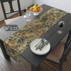 William Morris Inspired Botanical Table Runner: Sage, Wine & Wheat Hue