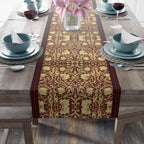 William Morris Table Runner: Burgundy and Champagne Vintage Pimpernel Reconstructed