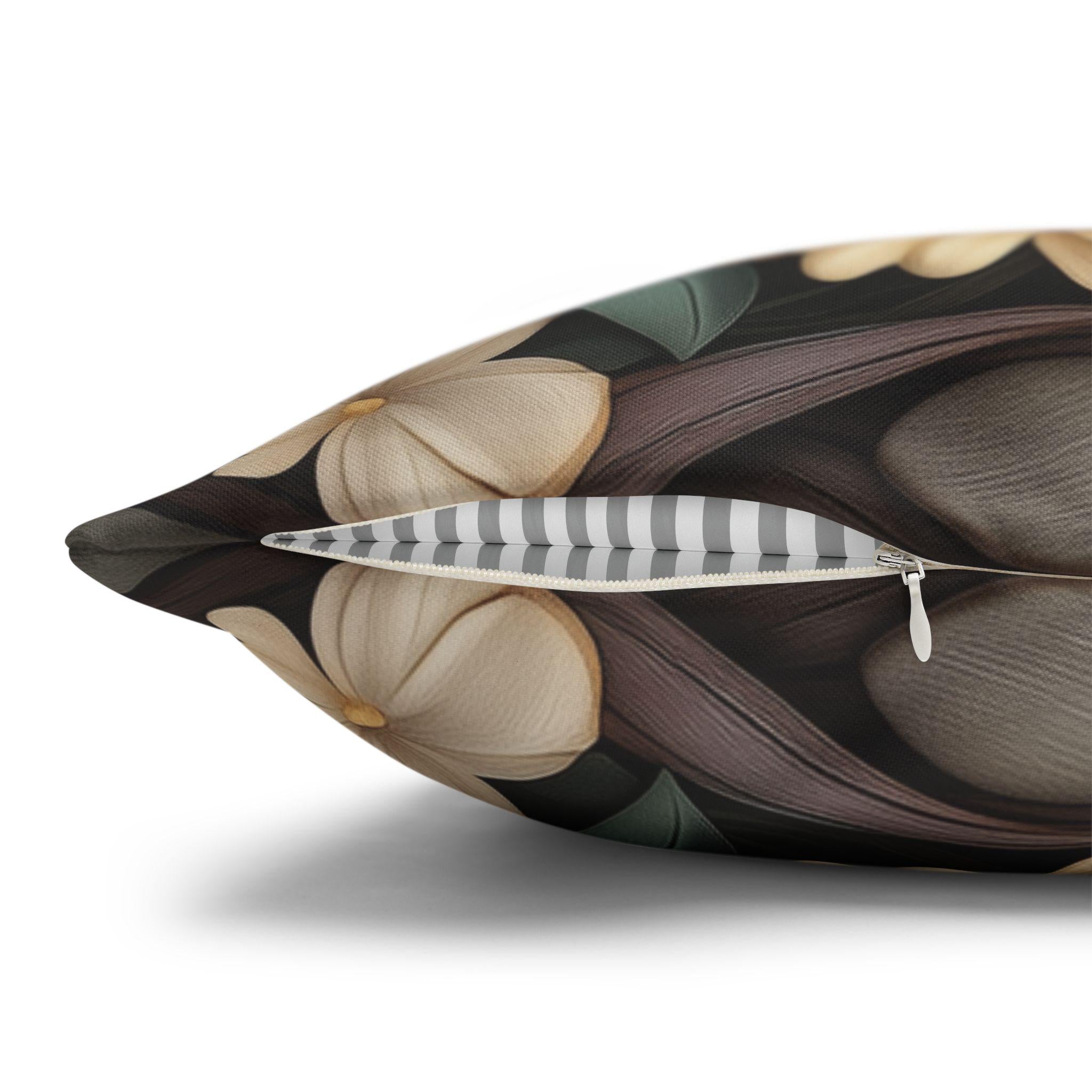 Whimsical Mushroom Pillow Cover: William Morris Inspired Forest Botanical Art Cushion Case