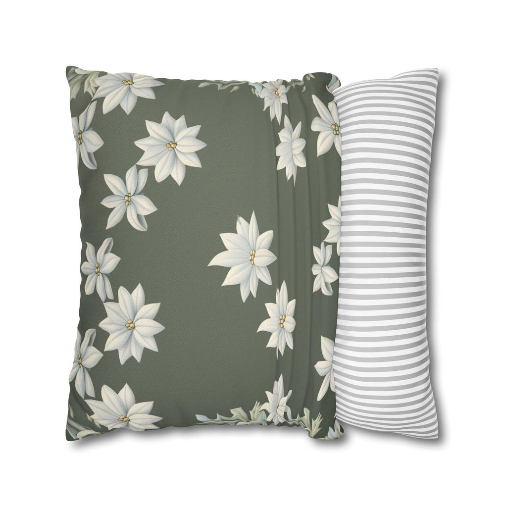 William Morris Inspired Pillow Cover: Botanical White Flowers on Soft Sage