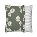 William Morris Inspired Pillow Cover: Botanical White Flowers on Soft Sage