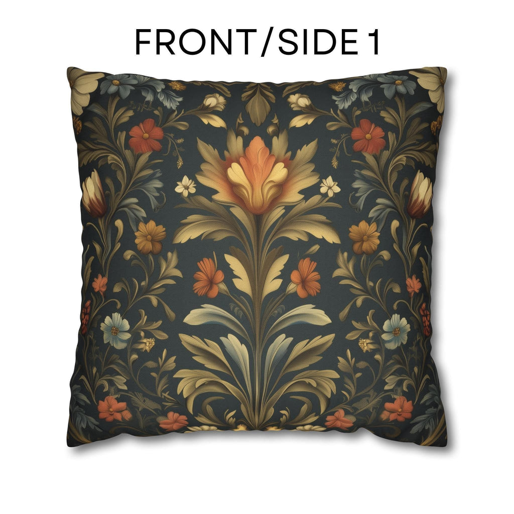 William Morris Botanical Pillow Cover: Golden Ochre Moody Blooms Floral Tapestry