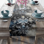 Winter Snowflake Table Runner: Holiday Dining Decor (Cotton or Poly)