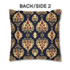 Elegant Ikat Pillow Cover: Navy Gold & Red Holiday and Year Round Decor
