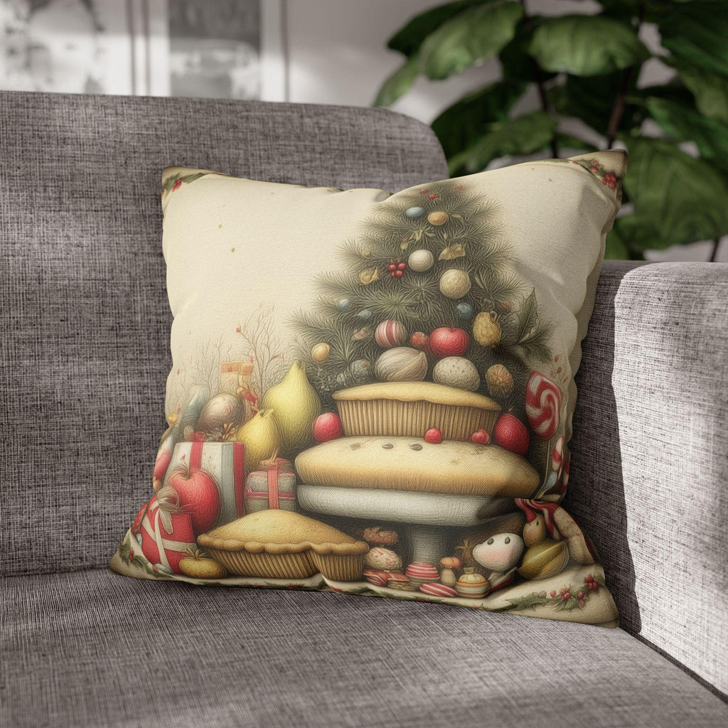 Vintage Style Christmas Dessert Table Pillow Cover: Holiday Pies & Sweets
