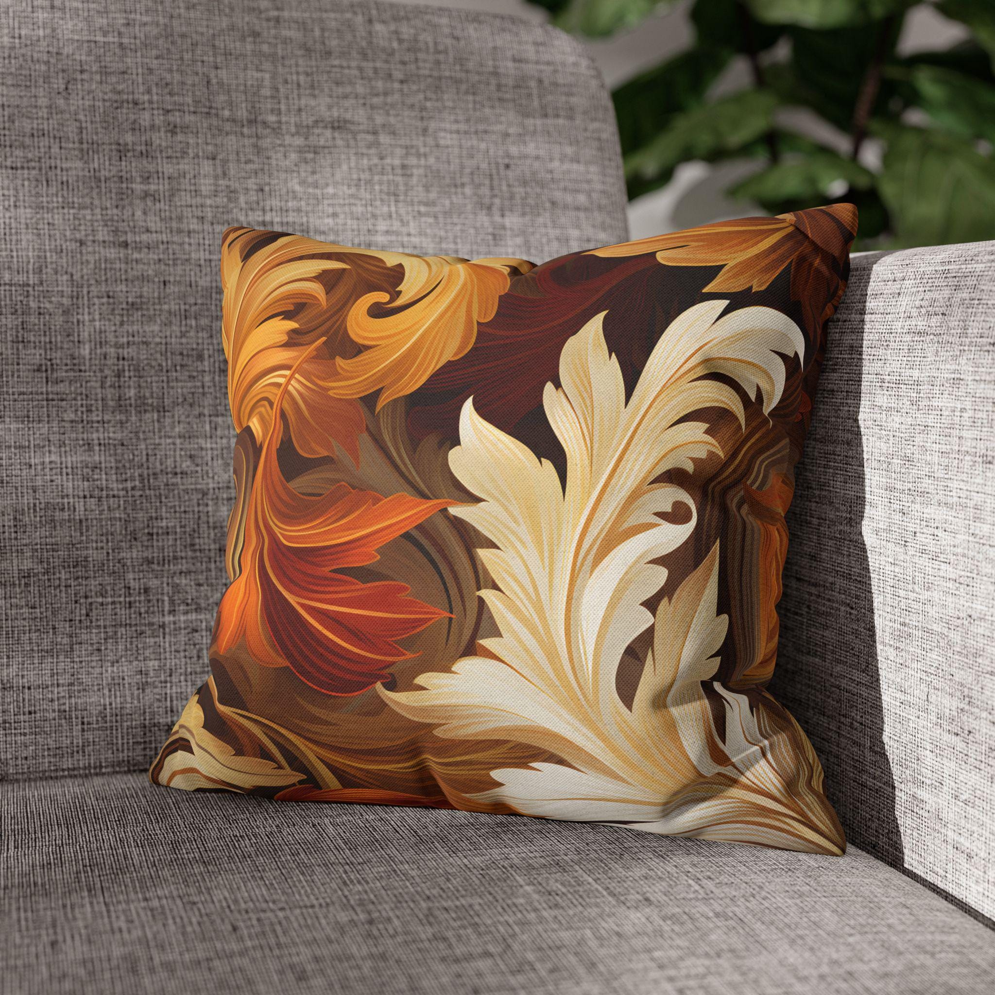 Autumn Leaves Swirling Fall Throw Pillow Cover: Cozy Home Decor for Seasonal Comfort