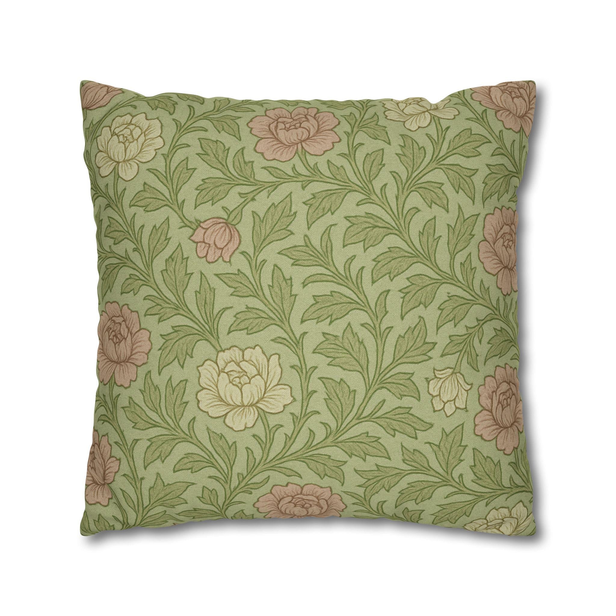 Vintage Style Floral Pillow Cover: French Country Chateau Charm, William Morris Inspired Cottagecore Decor