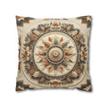 Boho Geometric Floral Pillow Cover: Earth Tone Cushion for Rustic Fall Home Decor