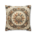 Boho Geometric Floral Pillow Cover: Earth Tone Cushion for Rustic Fall Home Decor