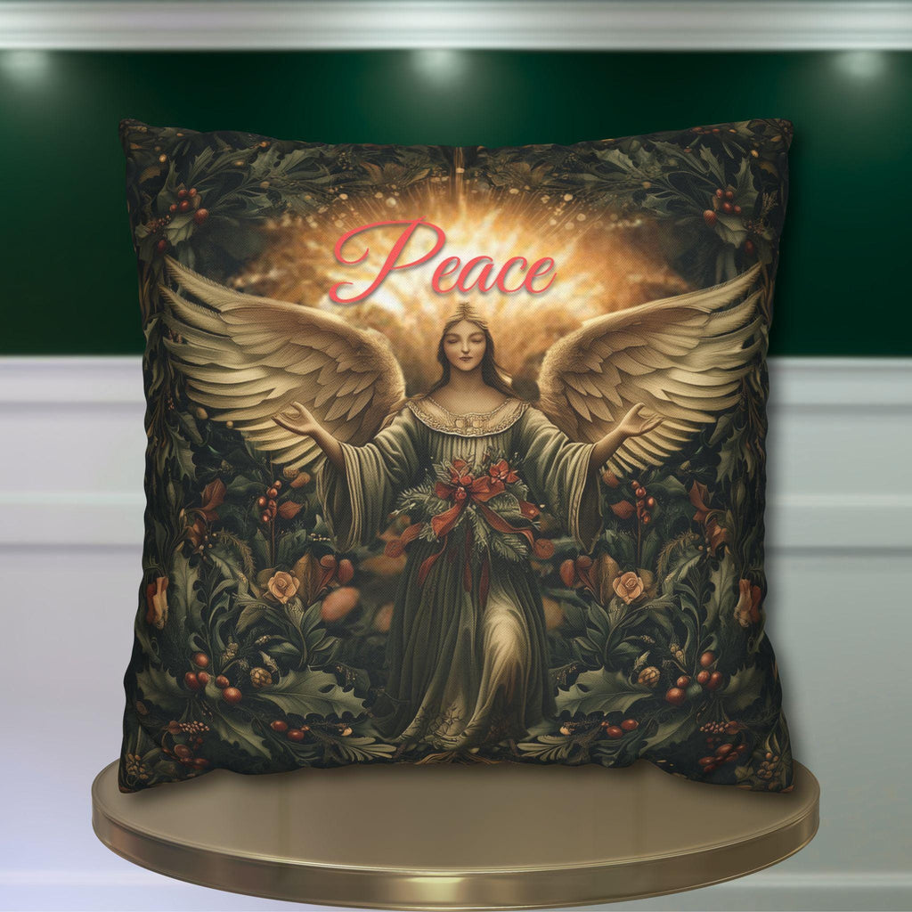 William Morris Inspired Angel Wing Pillow Cover: Divine Guardian Christmas Home Decor