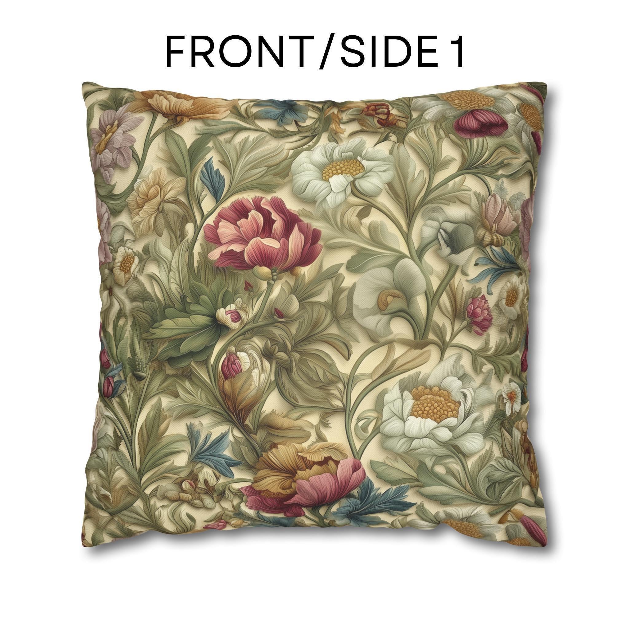 William Morris Botanical Pillow Cover: Vintage Style Floral Accent