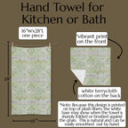 William Morris inspired Hand Towel: Soft Sage Botanical with Muted Lavender