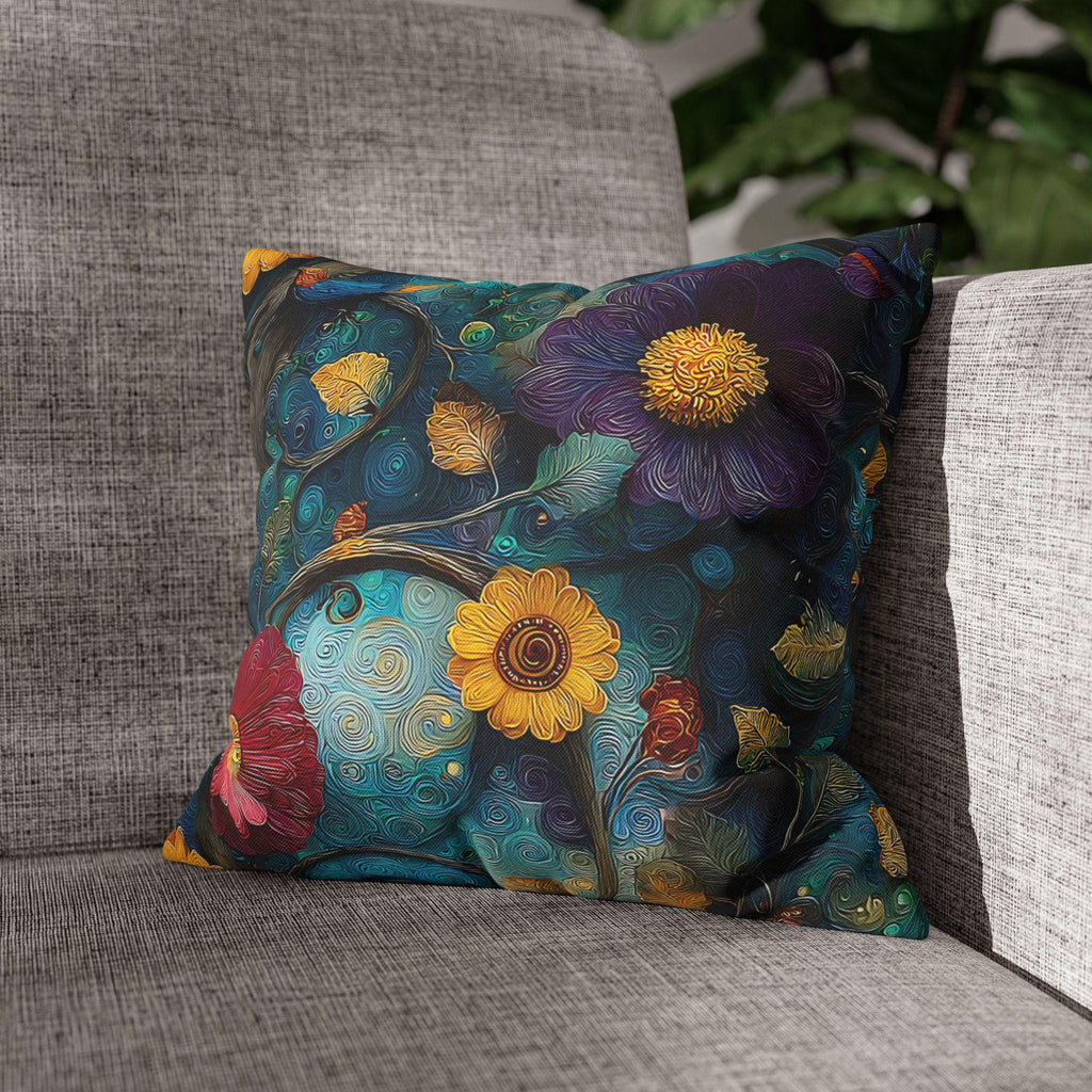 Klimt Botanical Pillow Cover: Jewel Tone Art Nouveau Floral Inspired by Gustav Klimt