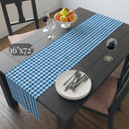 Blue Gingham Plaid Table Runner: Classic Farmhouse Check Accent