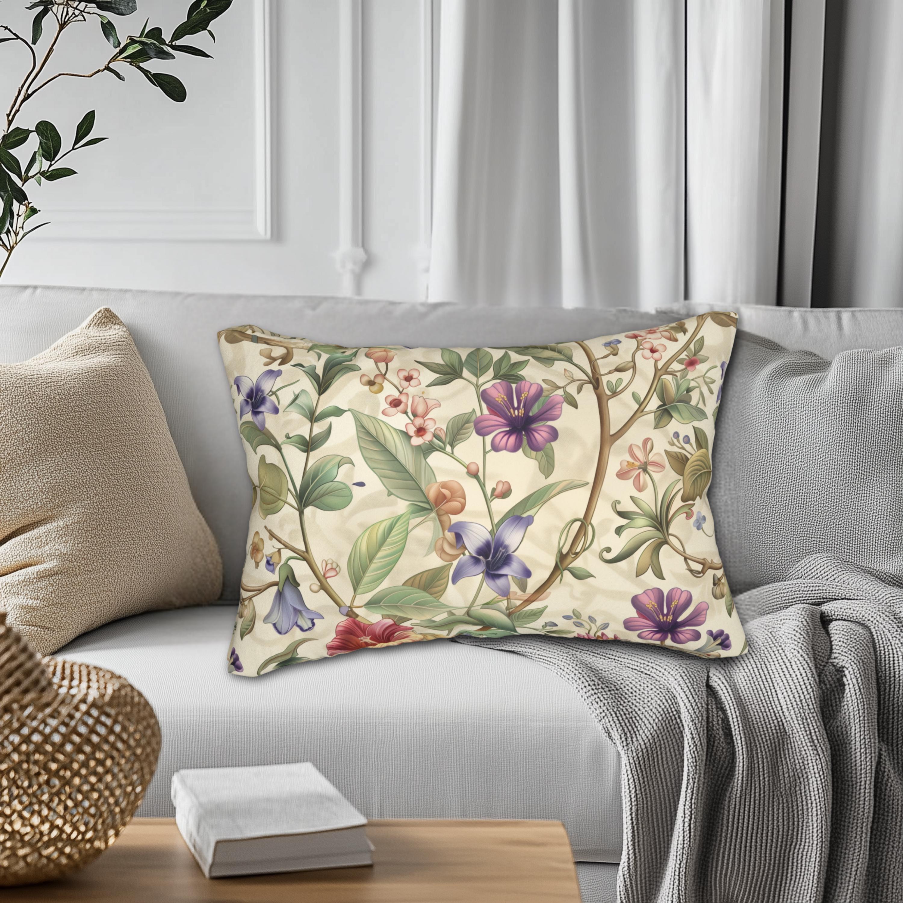 William Morris Botanical Lumbar Pillow: Vintage Style Floral Arts & Crafts Decor