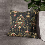 Christmas Tree Pillow Cover: Luxe Gold Red & Green on Deep Charcoal Holiday Decor