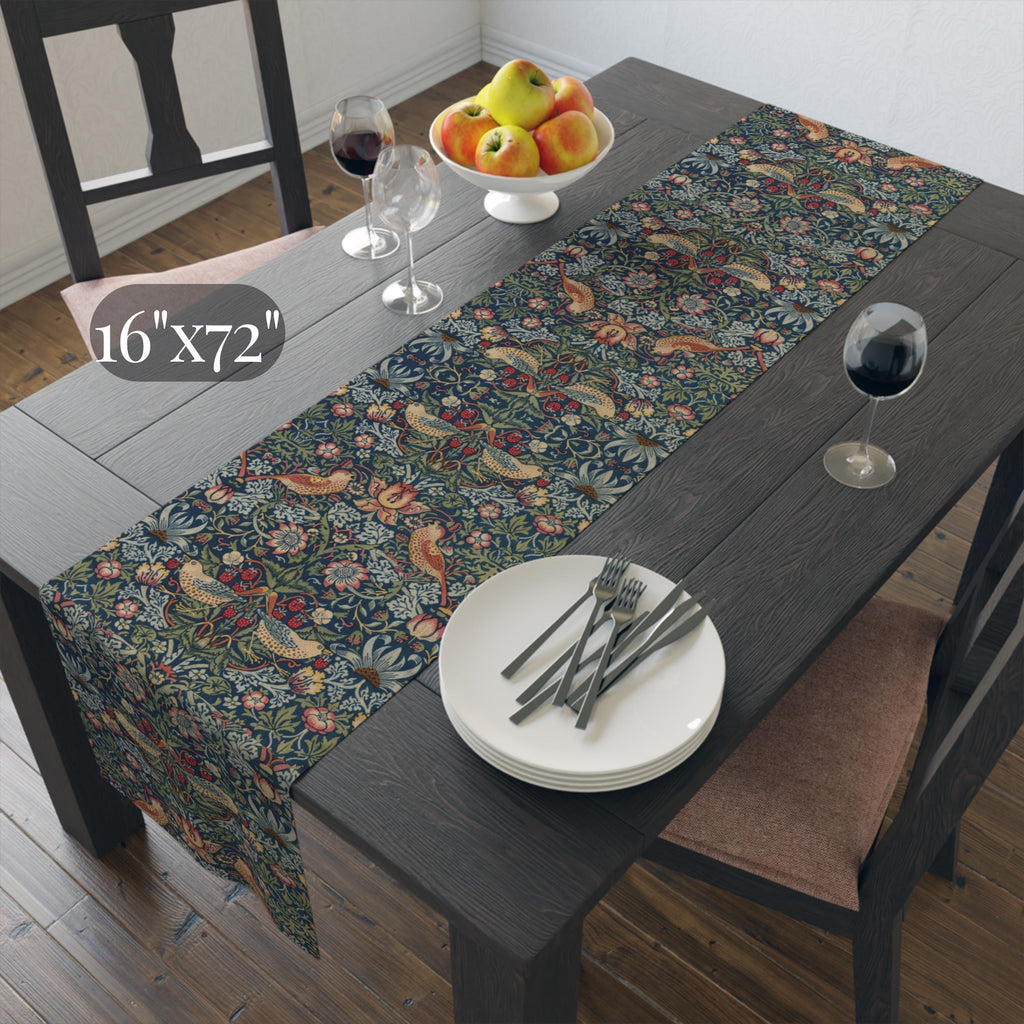 Strawberry Thief Heritage Table Runner: William Morris Classic Reimagined