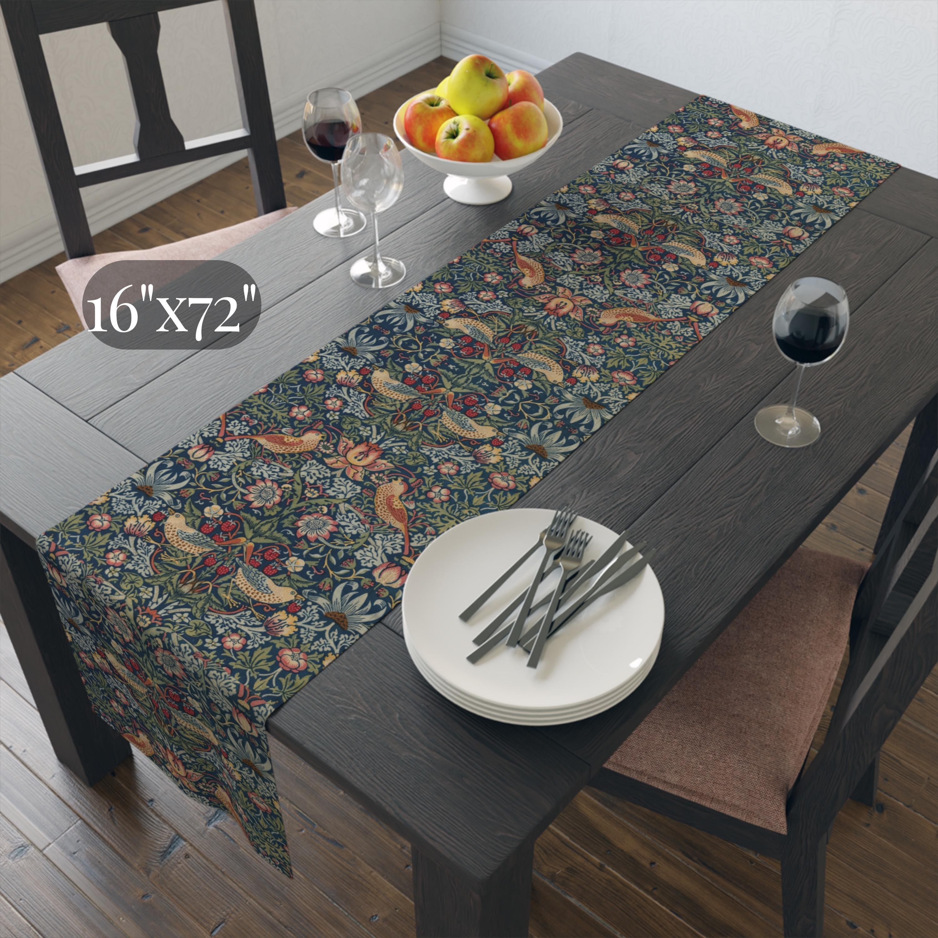 Strawberry Thief Heritage Table Runner: William Morris Classic Reimagined