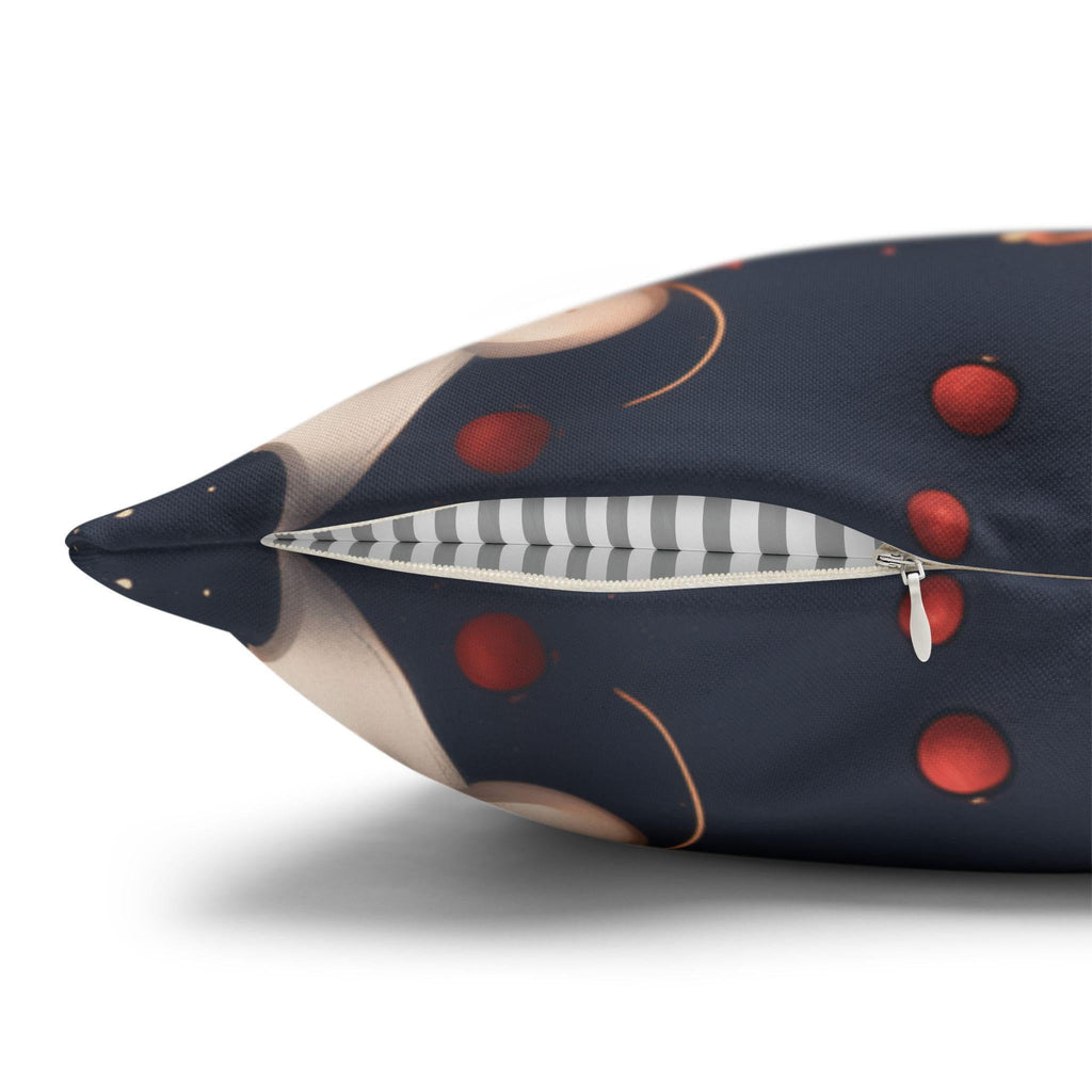 Fleur de Lis Poinsettia Pillow Cover, Holiday Floral on Navy