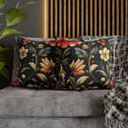 Botanical Autumn Pillow Cover, Vintage Style Floral Design