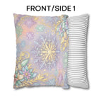 Pastel Snowflake Pillow Cover: Coquette Christmas Decor, Dreamy Lilac Mint Winter