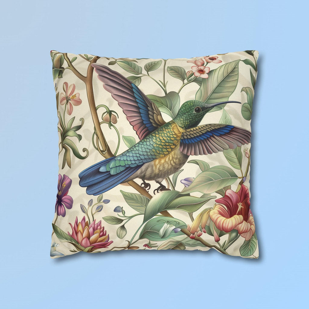 William Morris Hummingbird Pillow Cover: Elegant Floral Nature Design