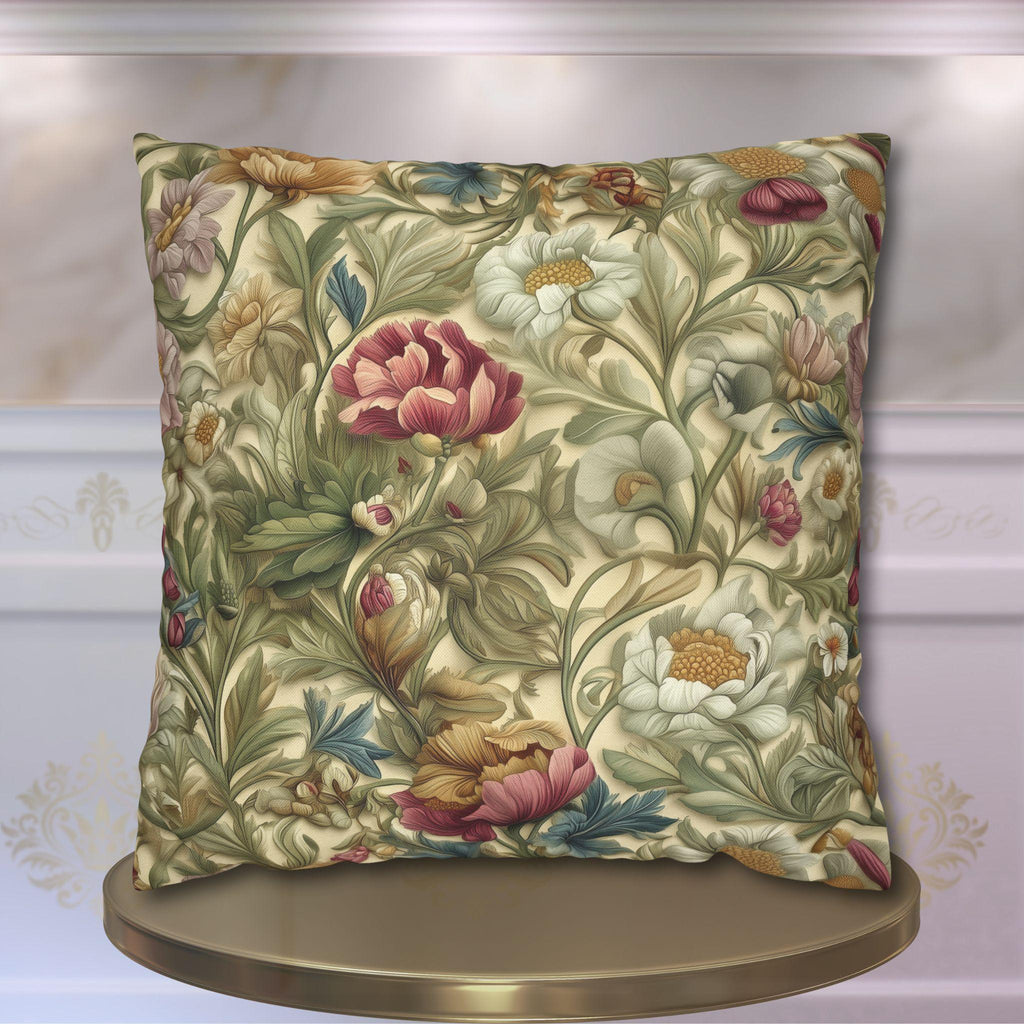 William Morris Botanical Pillow Cover: Vintage Style Floral Accent