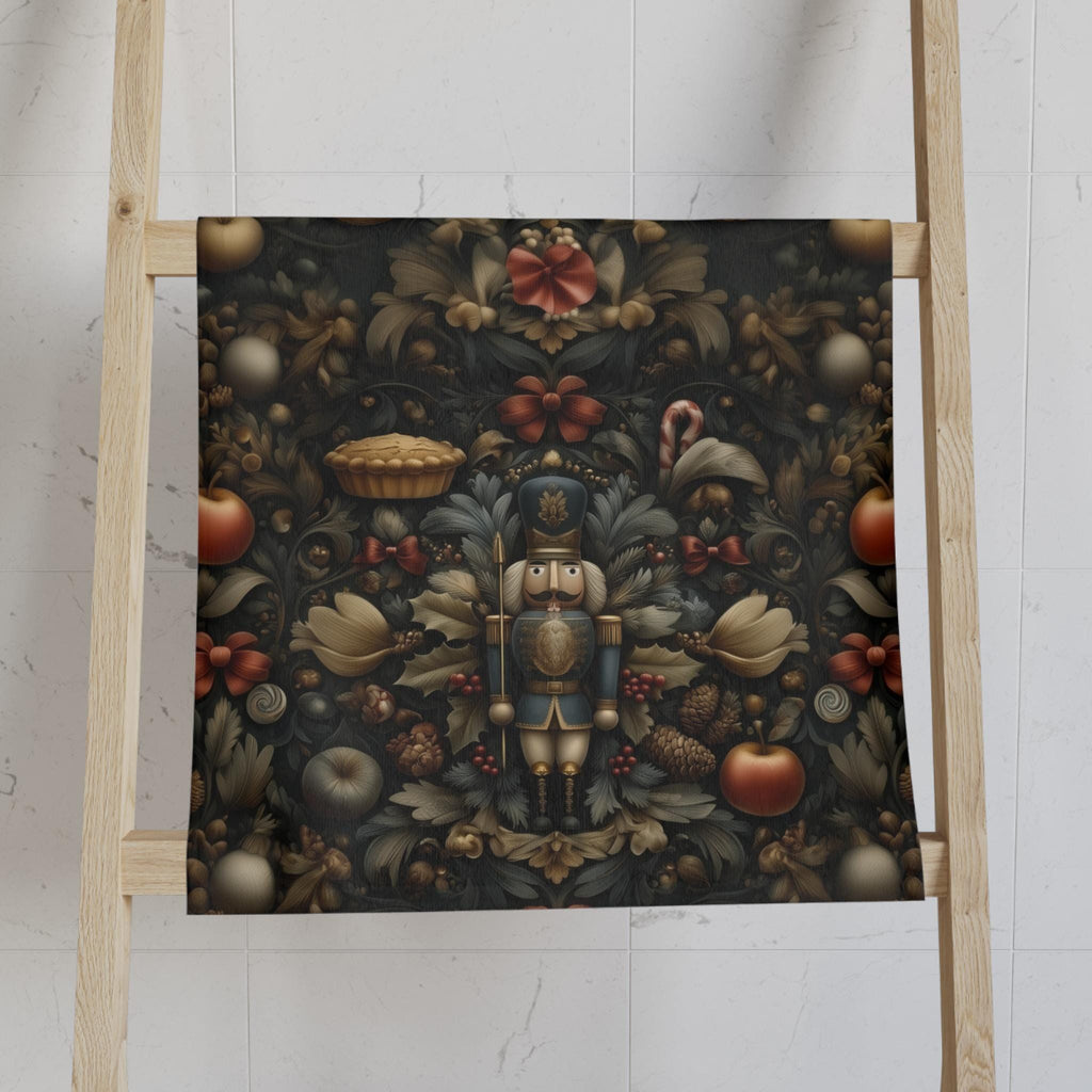 William Morris Nutcracker Christmas Hand Towel: Vintage Style Holiday Tea Towel