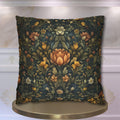 William Morris Botanical Square Pillow Cover: Golden Ochre Floral Tapestry