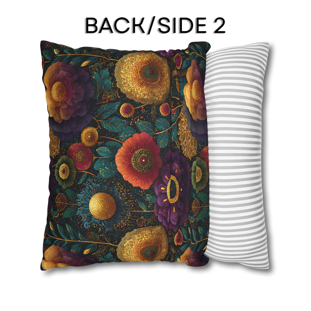 Klimt Botanical Pillow Cover: Jewel Tone Art Nouveau Home Decor