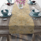 Classic Damask Pattern Table Runner: Soft Antique-Gold and Champagne-Beige