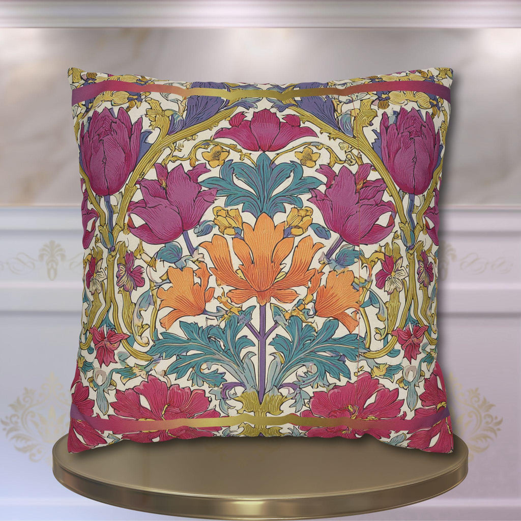 William Morris Style Hyacinth Pillow Cover: John Henry Dearle Inspired Floral