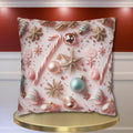 Candycore Throw Pillow Cover, Pastel Pink, Minty Blue Whimsical Christmas Holiday Decor