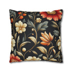 Botanical Autumn Pillow Cover, Vintage Style Floral Design