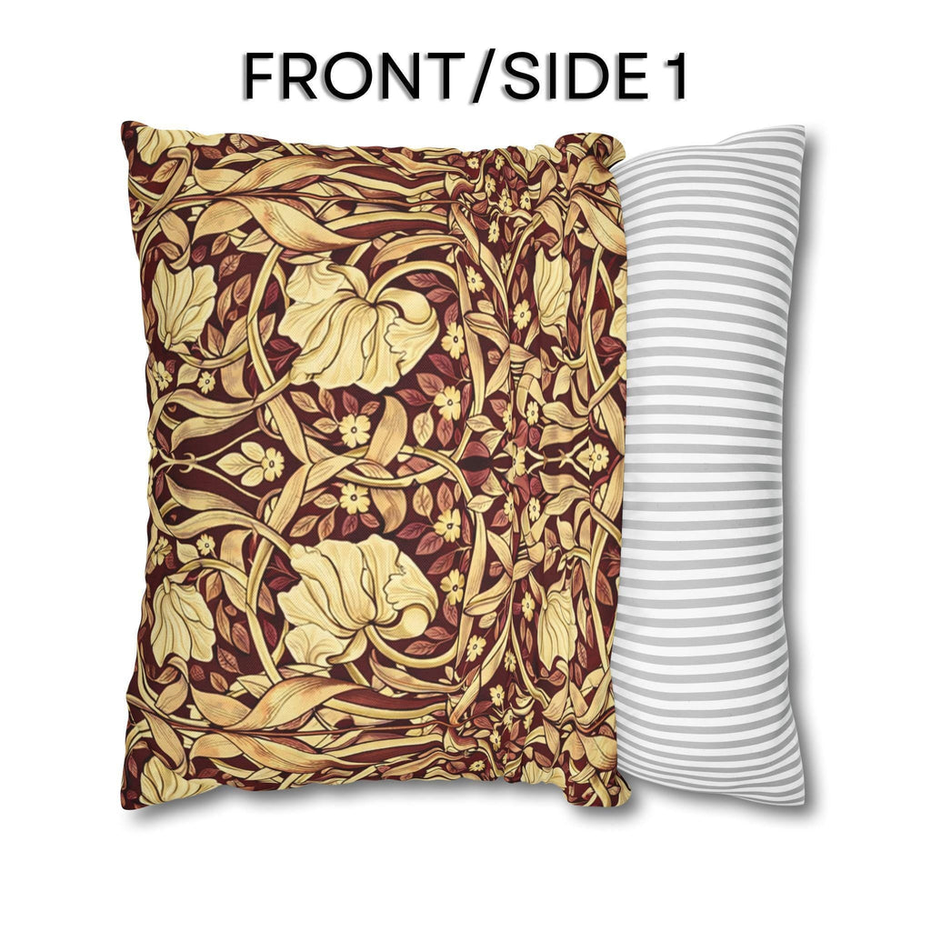 William Morris Pillow Cover: Burgundy Champagne Vintage Pimpernel Reconstructed