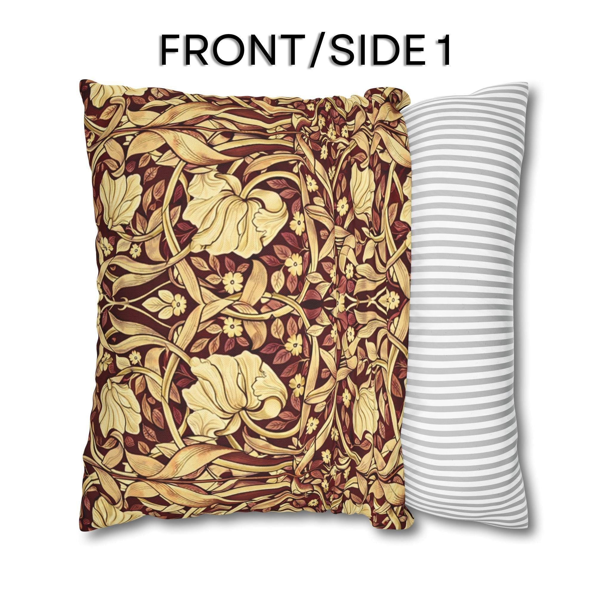 William Morris Pillow Cover: Burgundy Champagne Vintage Pimpernel Reconstructed