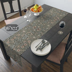 William Morris Table Runner: Soft Sage, Taupe, Blush Botanical Print
