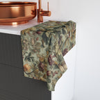 William Morris Inspired Fall Botanical Hand Towel: Sage Mint, Wine, Wheat