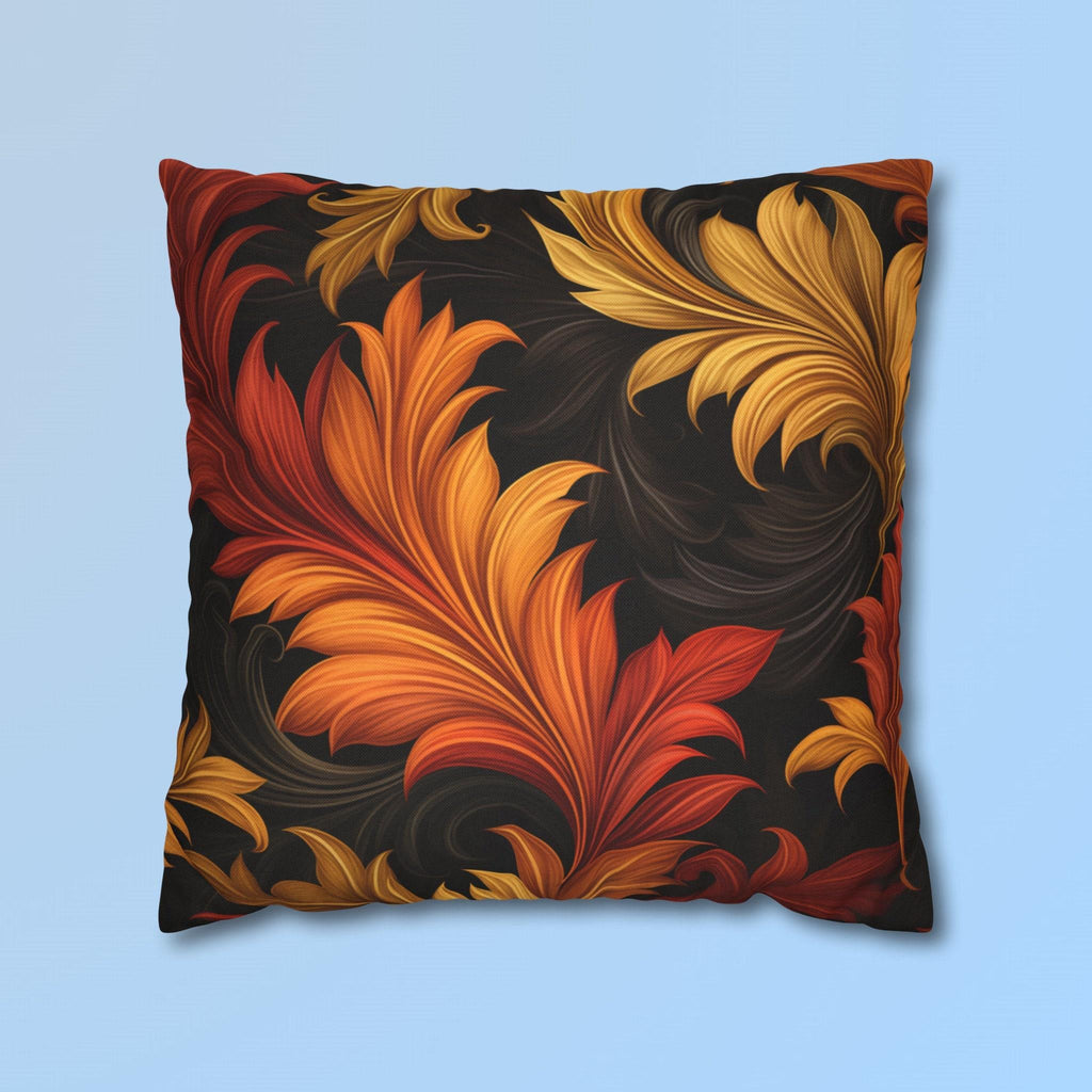 Autumn Leaves Pillow Cover: Gold, Orange, Red Foliage Design