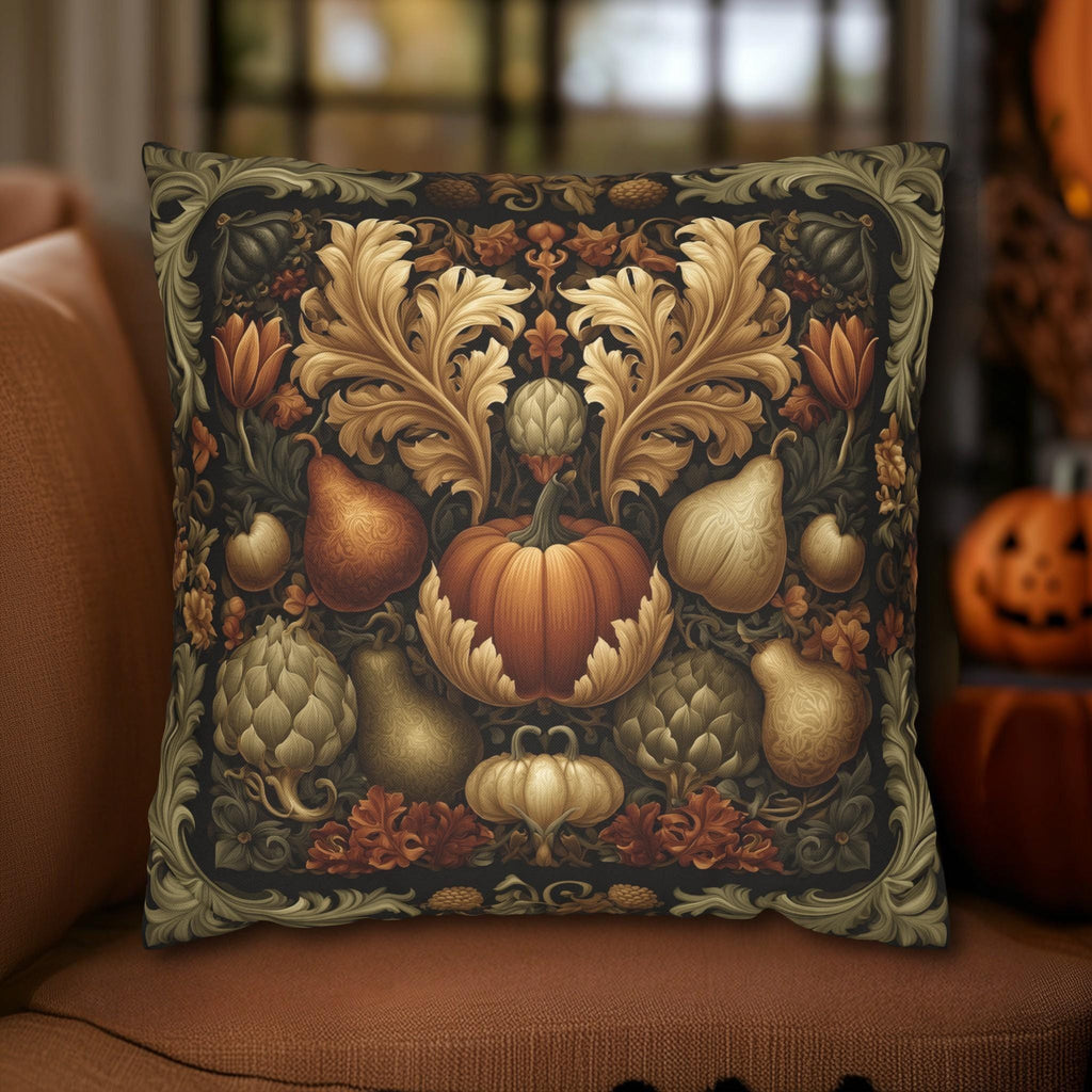 William Morris Inspired Pillow Cover: Vintage Style Autumn Harvest Tapestry