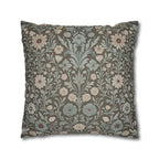 William Morris Inspired Botanical Pillow Cover: Soft Sage, Taupe, Blush Floral Print Accent Case