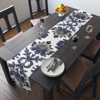 Floral French Country Table Runner: Blue Camel Farmhouse Decor