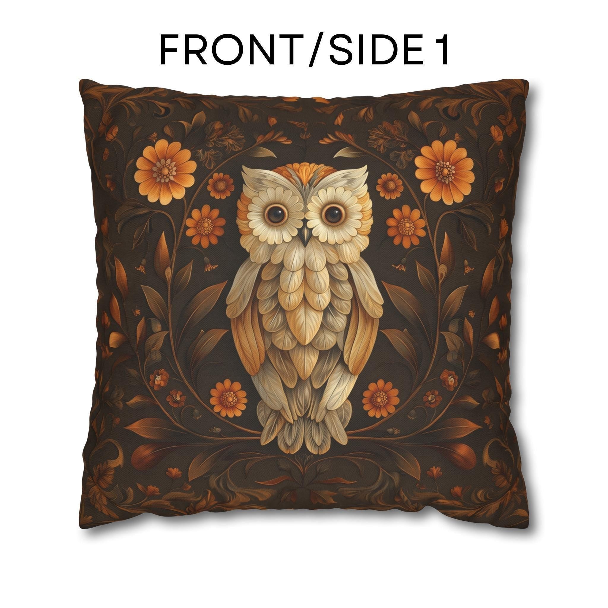 William Morris Owl Pillow Cover: Whimsical Woodland Animal Decor