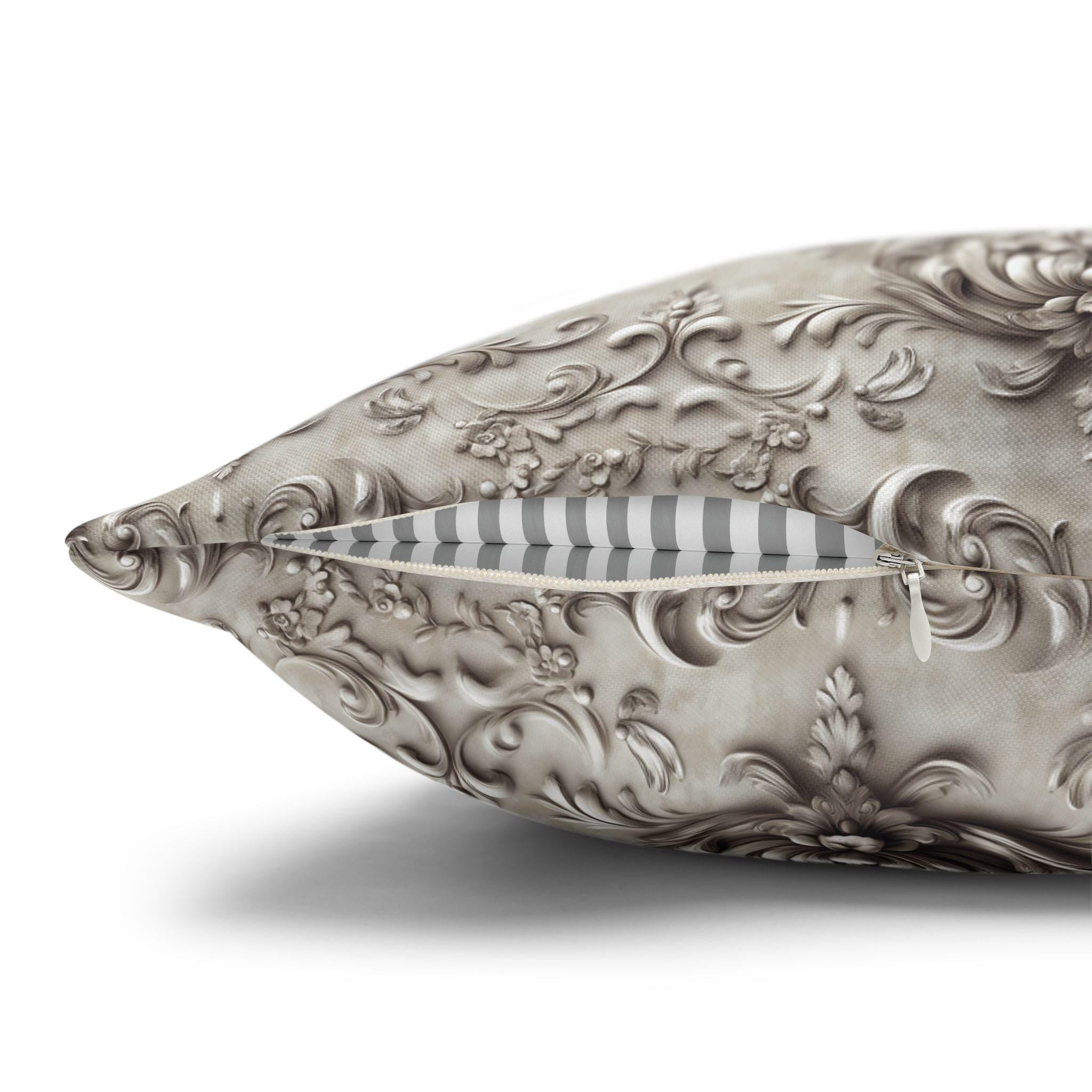Rococo Pillowcase: Vintage Style Floral Scrollwork Euro Sham Sizes