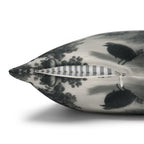 Halloween Toile Pillow Cover: Haunted House, Crows and Black Cat in Monochrome